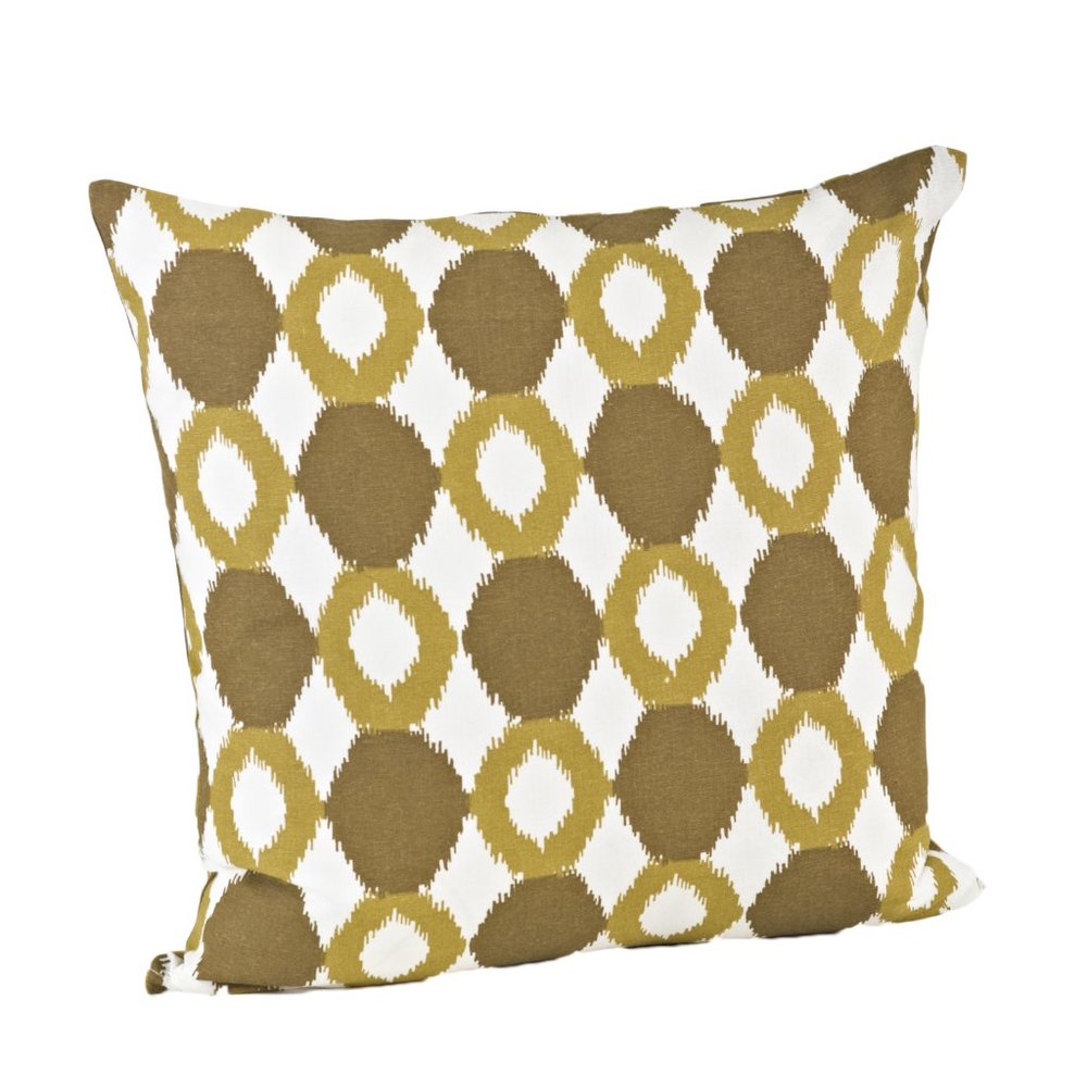 18"x18" Chartreuse Ikat Cotton Throw Pillow Cover